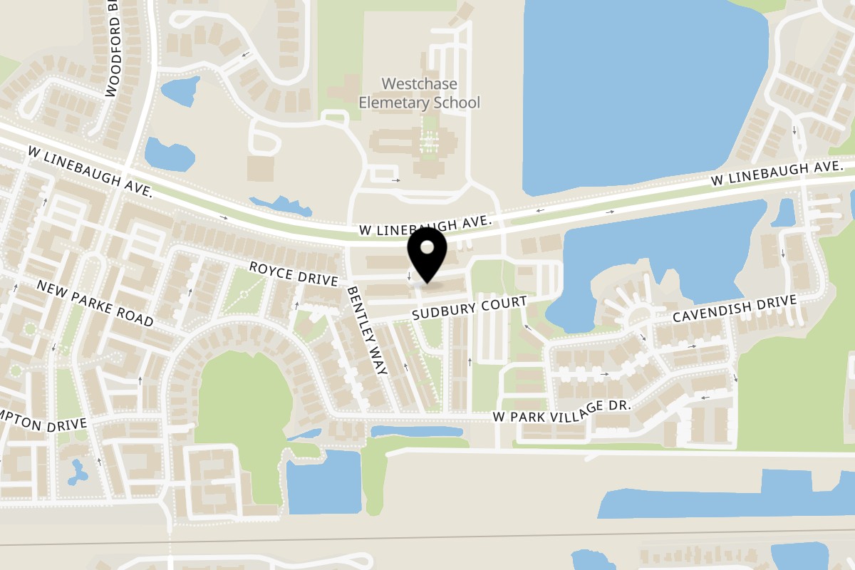 Map showing the location of UNCLE MIKE'S PIZZERIA on 9556 W Linebaugh Ave in Tampa